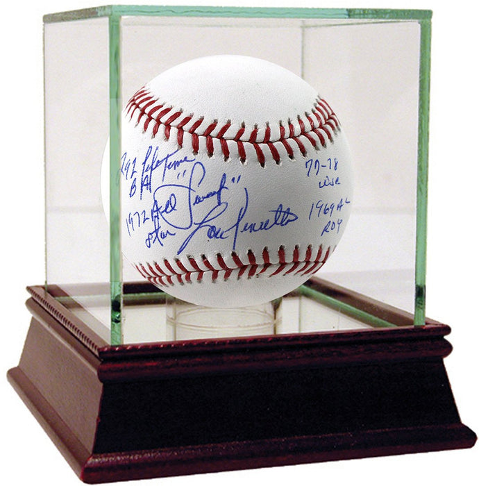 Lou Piniella Signed MLB Baseball w/ "Sweet  .292 Lifetime BA  1972 All Star  77-78 WSC  1969 AL ROY" Insc