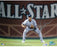 Alex Rodriguez Fielding w/ All Star in Background Horizontal 8x10 Photo (MLB Auth) (Signed in Silver)