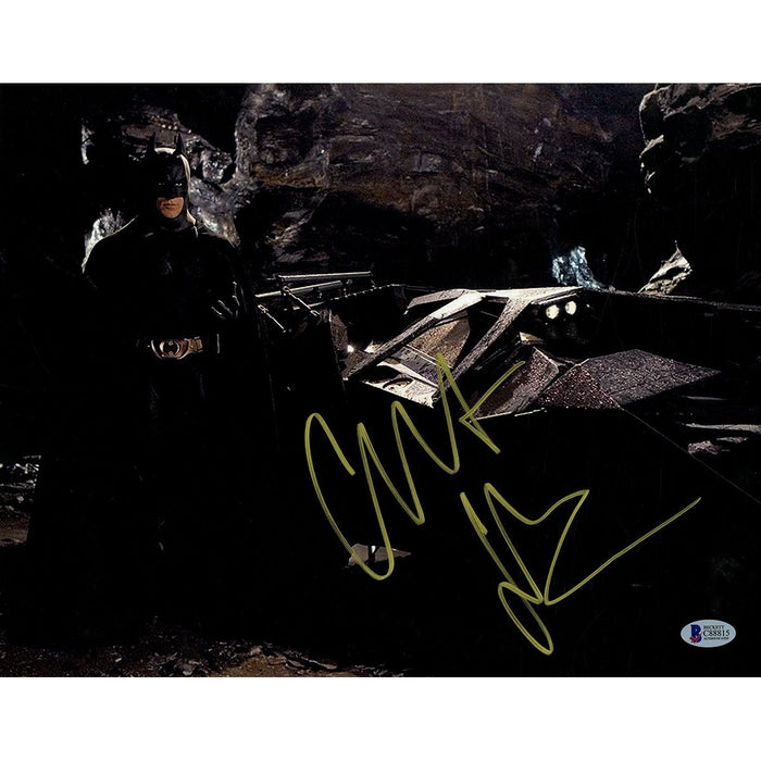 Christian Bale Signed Horizontal Batman 11x14 Photo Beckett