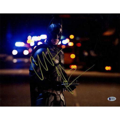 Christian Bale Signed Horizontal Batman Light Background 11x14 Photo Beckett