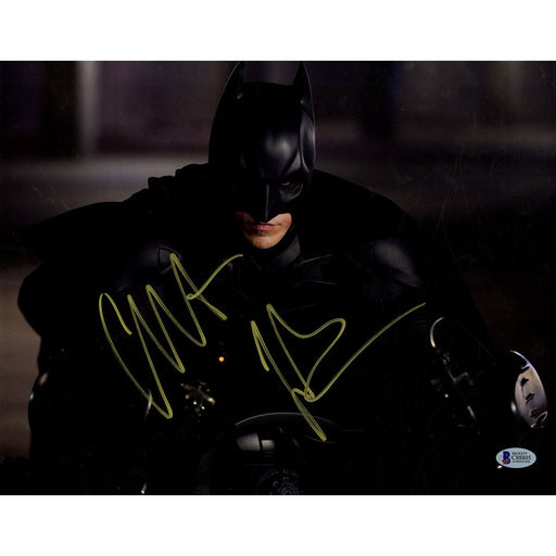 Christian Bale Signed Horizontal Batman Steering Wheel 11x14 Photo Beckett