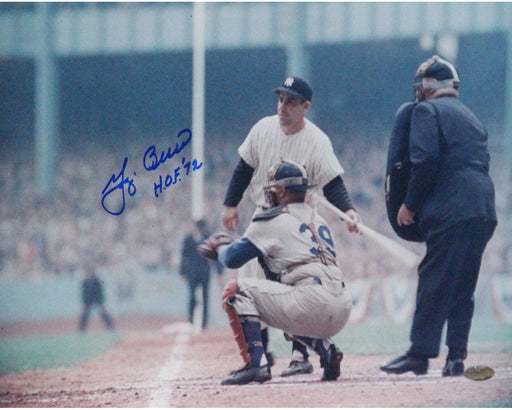 Larry Berra Turning Towards Catcher 11x15 Horizontal Photo w/ "HOF 72" insc