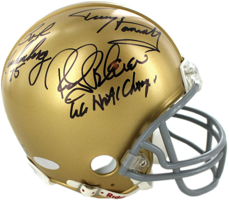 Terry Hanratty Signed Notre Dame 1966 Mini Helmet w/ Bleier and Kuechenberg