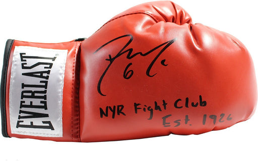 Dylan McIlrath Signed Red Boxing Glove w/ NYR Fight Club est 1926 Insc LE/100