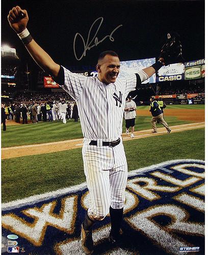 Alex Rodriguez Arms Raised 2009 WS Celebration Vertical 16x20 Photo (MLB Auth)