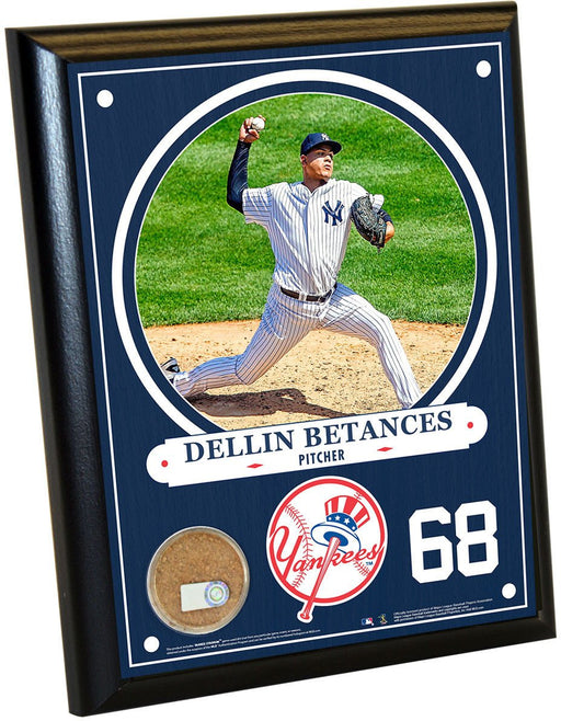 New York Yankees Dellin Betances 8x10 Plaque with Game Used Dirt from Yankee Stadium