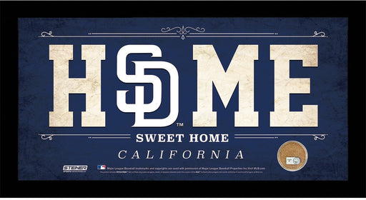 San Diego Padres 6x12 Home Sweet Home Sign with Game-Used Dirt from Petco Park