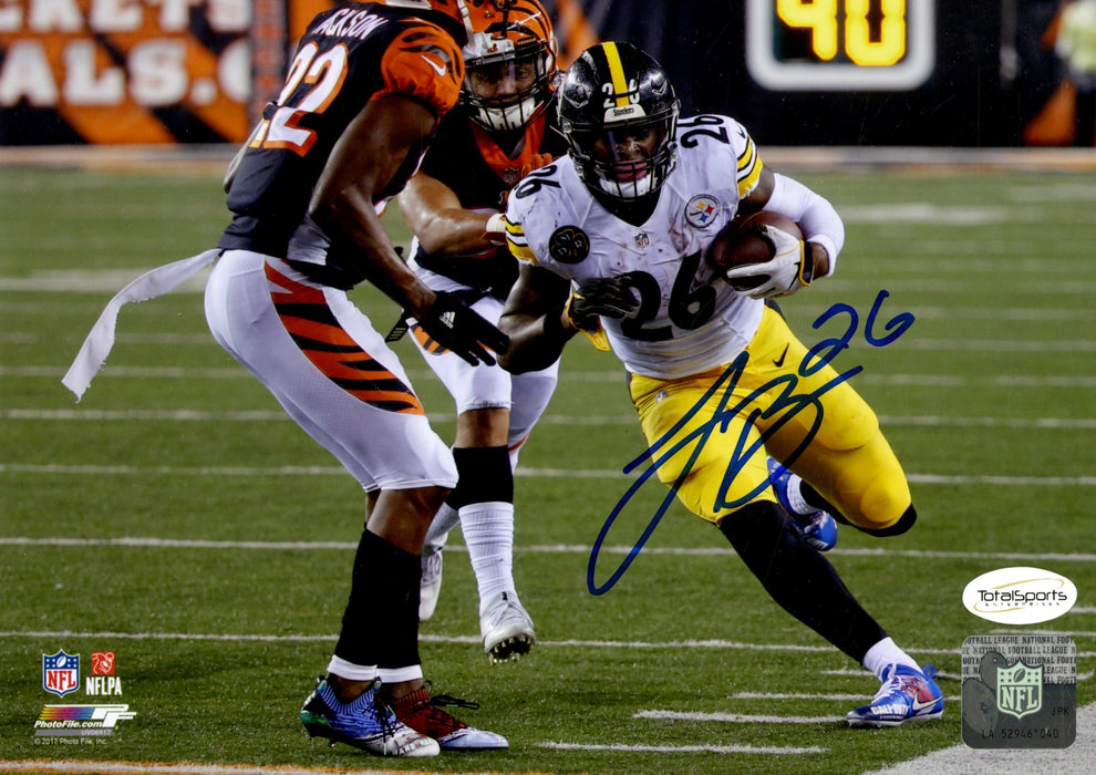 Le'Veon Bell Signed Pittsburgh Steelers Rush vs. Bengals 8x10 Photo (Total Sports Enterprises Auth)