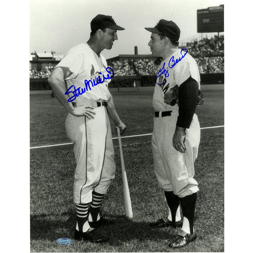 Yogi Berra/Stan Musial Dual Signed B/W 11x14 Photo Vertical