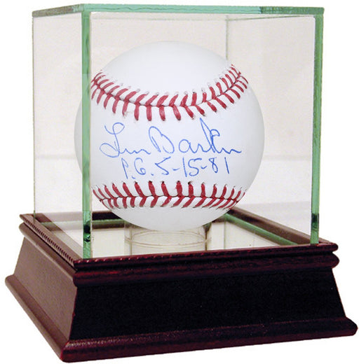 Len Barker Signed Baseball w/ "PG 5-15-81" Insc.