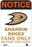 Anaheim Ducks Fans Only 8x12 Aluminum Sign