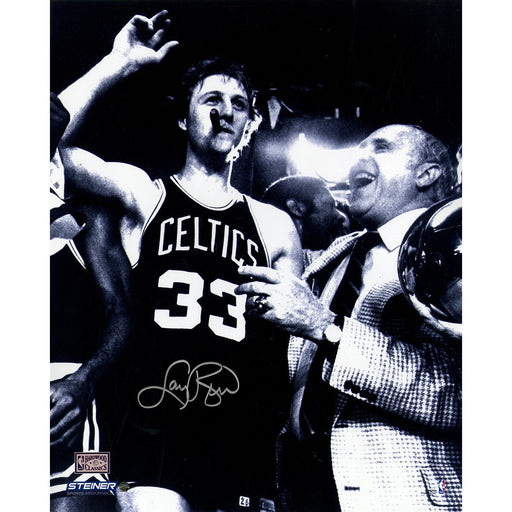 Larry Bird With Cigar Signed 16x20 Photo