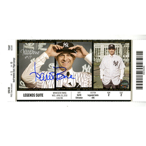 Aaron Boone Signed 2018 New York Yankees Ticket Stub