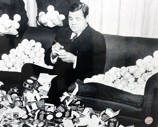 Babe Ruth Signing Baseballs 16x20 (PF)