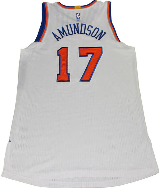 Lou Amundson New York Knicks 2015-16 Game Used #17 White Jersey (4/1/2016 vs Brooklyn Nets) (2XL) (NKN04976)