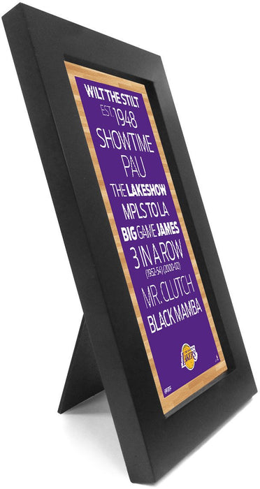 Los Angeles Lakers Desktop/Wall Hangable Subway Sign 4x8 Framed Photo