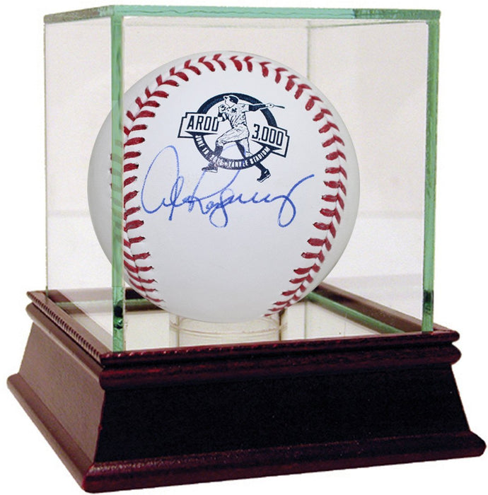 Alex Rodriguez Signed 3 000th Hit Logo Baseball Signed In Blue