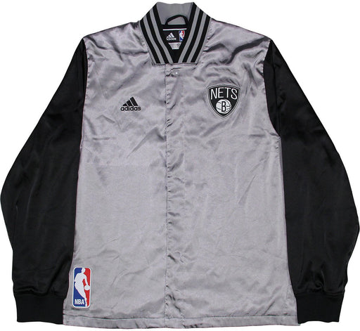 Joe Johnson Jacket - Brooklyn Nets 2014-2015 Season Game Used #7 Black and Silver Road Warmup Jacket (XL)