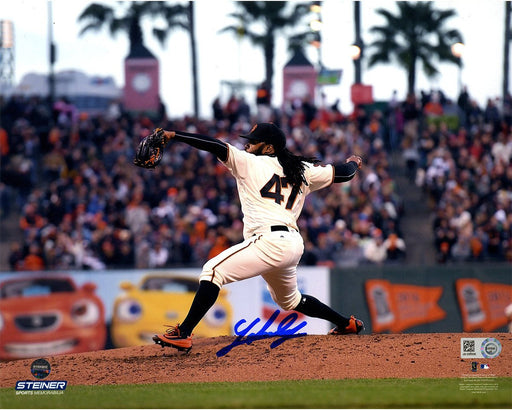 Johnny Cueto Signed Giants Home Pitching 8x10 Photo (MLB Auth)