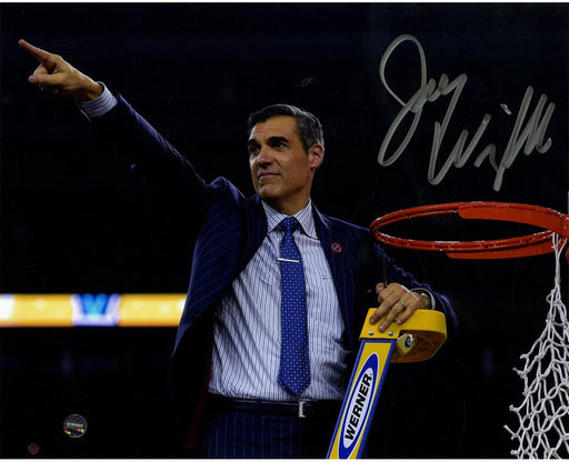 Jay Wright Signed Cutting the Net after the 2016 National Championship Game 8x10 Photo