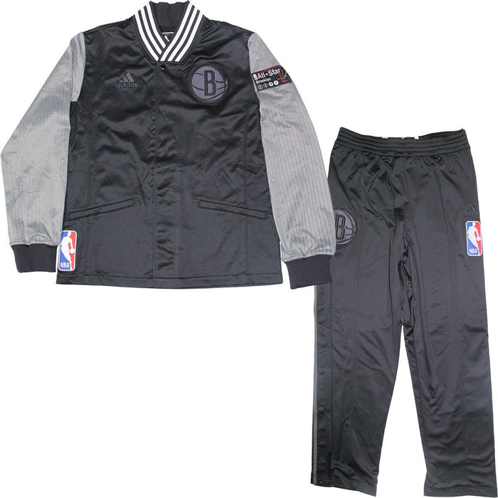 Jerome Jordan Warmup Set - Brooklyn Nets 2014-2015 Season Game Used #9 Black and Grey Warmup Jacket w/ 2015 All Star Patch and Black Breakaway Pants Set