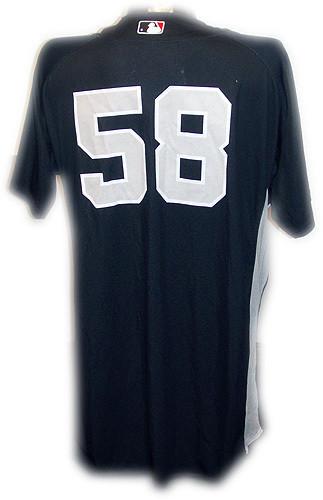 Dave Eiland #58 Yankees 2010 Spring Training Game Used Road Navy Jersey  (48)