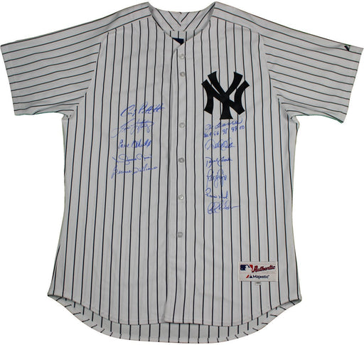 New York Yankees Dynasty 11 Signature Mariano Rivera Pinstripe Authentic Jersey w/"All 4 96  98 99  99 Insc by Joe Torre LE/10