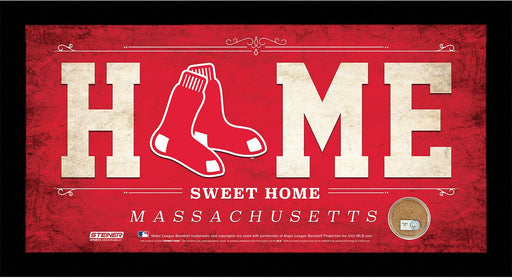 Boston Red Sox 10x20 Home Sweet Home Sign with Game-Used Dirt from Fenway Park