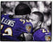 Ray Lewis and Ray Rice B/W with Color Accents Hugging 16x20 Uns Hauser Photo (Signed by William Hauser)