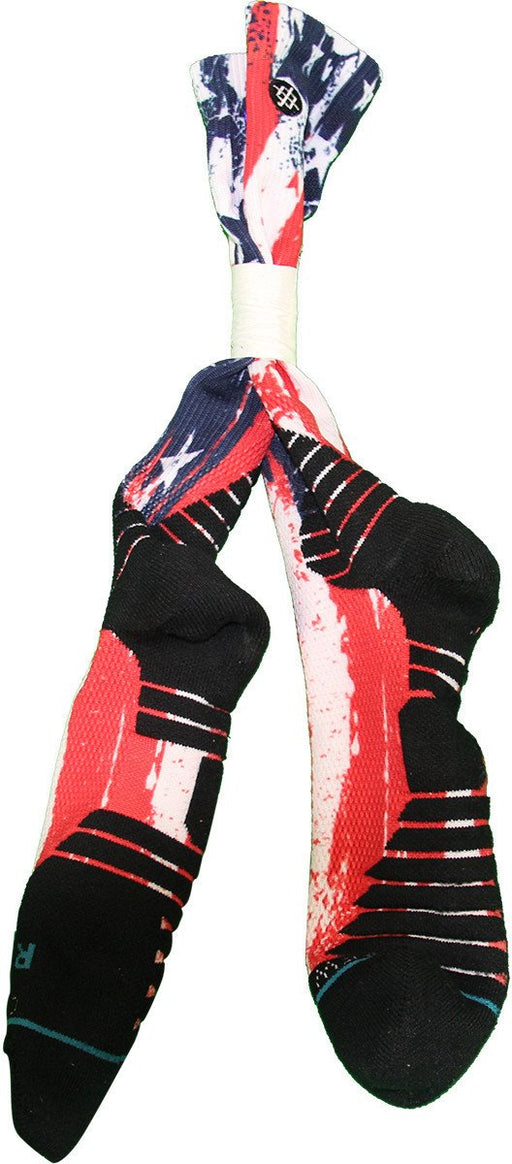 Wayne Ellington Socks - Brooklyn Nets 2015-16 Game Used #21 Red  White  and Blue Socks (Pair)