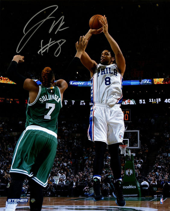 Jahlil Okafor Signed 76ers First NBA Game Action 16x20 Photo