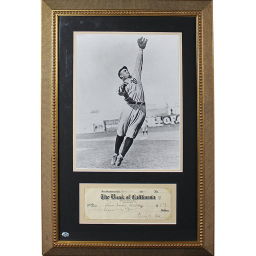 Ty Cobb Signed Framed 1935 Check 18x26 Collage JSA