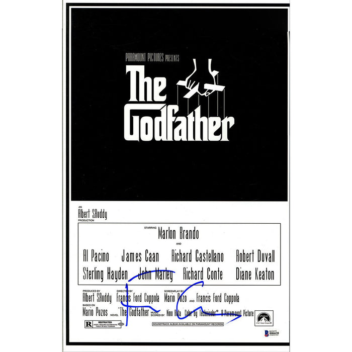 Francis Ford Coppola Signed 12x18 Godfather Movie Poster Beckett