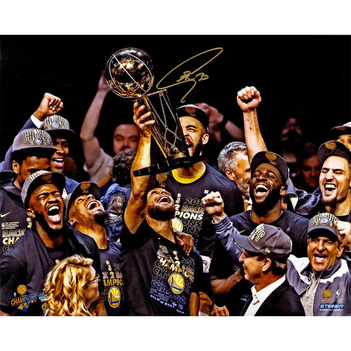 Stephen Curry Signed '2018 NBA Finals Champion Holding Trophy' 16x20 Photo