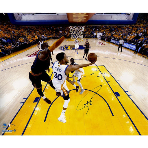 Stephen Curry Signed 'NBA Finals Layup Against LeBron' 20x24 Metallic Photo LE/30