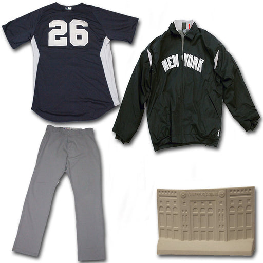 Eduardo Nunez 2013 Team Issued Set - Away BP Jersey Road Heavy Jacket & Grey Pants