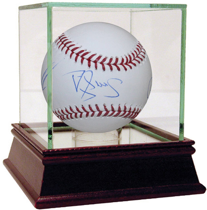 New York Mets Quadruple Signed MLB Baseball - Signed By Strawberry  Gooden  Orosco  and Wilson (Steiner Sports Auth)