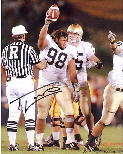 Trevor Laws Holding a Football 11x14 Photo