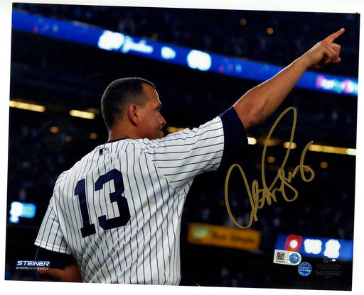 Alex Rodriguez Signed Pointing From Final Game 8x10 Photo