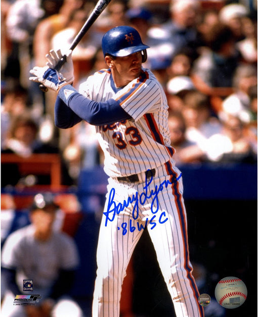 Barry Lyons Signed 'Batting' 8x10 Photo w/ "86 WSC" Insc