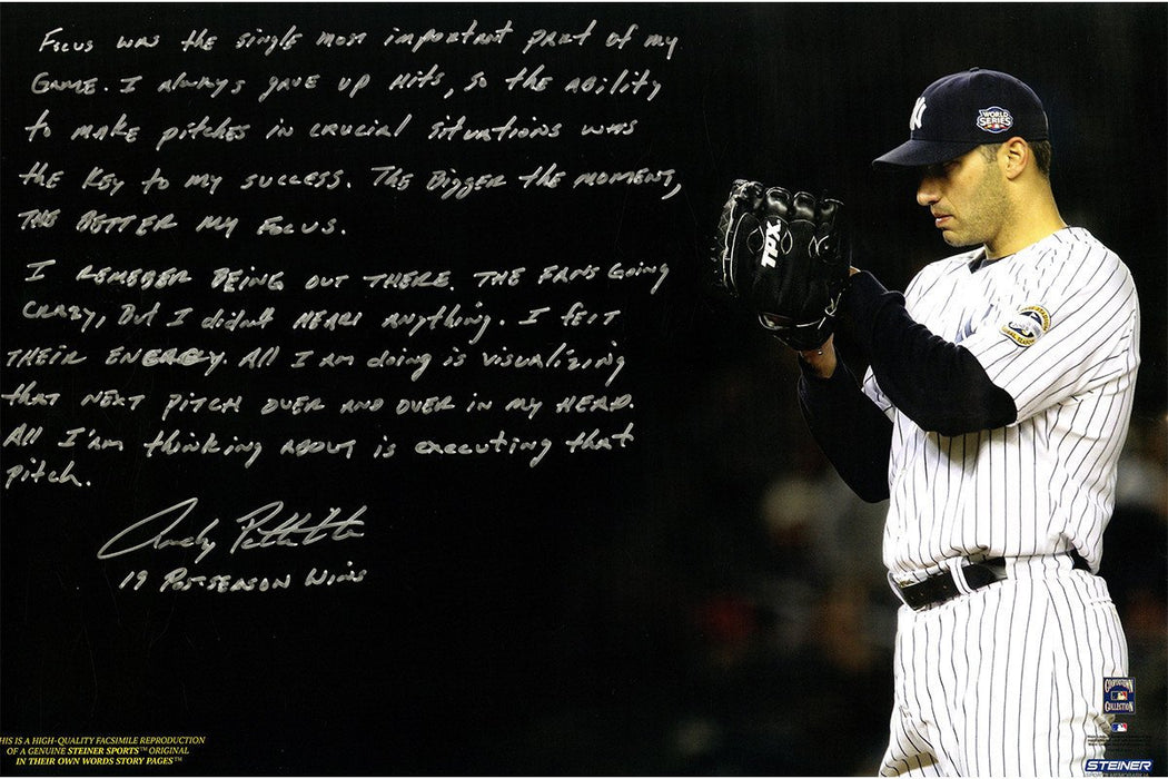 Andy Pettitte Facsimile 'Postseason Focus' Metallic 24x16 Story Poster Uns