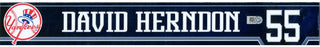 David Herndon Nameplate - NY Yankees 2014 Spring Training Game Used#55 Locker Nameplate (HZ102525)