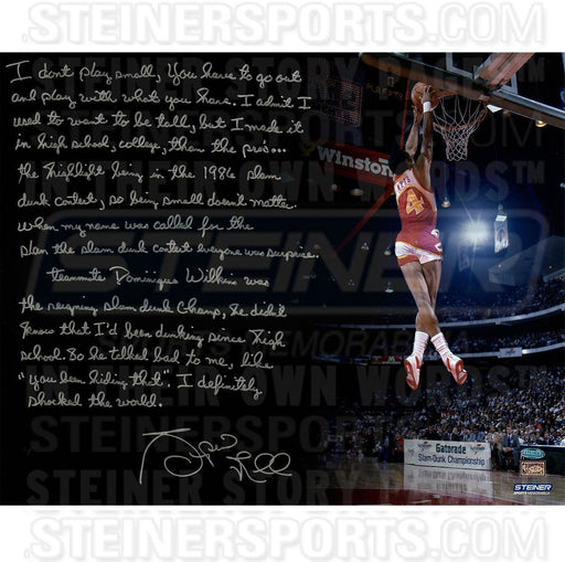 Spud Webb Signed 1986 NBA Slam Dunk Contest 16x20 Story Photo