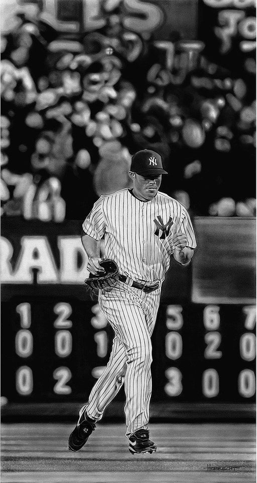 Mariano Rivera Signed 36x24 Mounted Canvas Art By Dave Hobrecht (Ltd of 100)