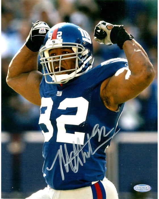 Michael Strahan Signed Flexing Celebration 8x10 Photo