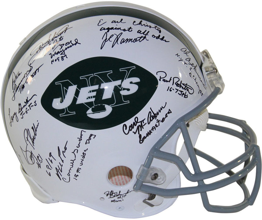 1969 New York Jets Team Signed Authentic 65-77 Throwback Helmet w/ Inscriptions (LE/69) (24 Signatures)