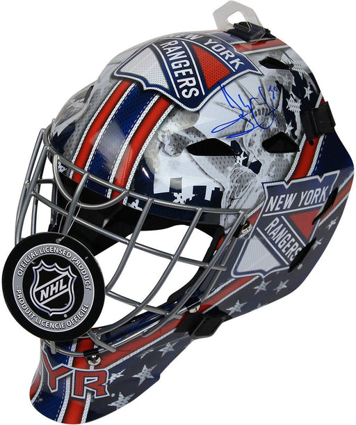 Henrik Lundqvist Signed New York Rangers Full Size Replica Shield Logo Goalie Mask