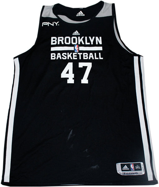 Andrei Kirilenko Jersey - Brooklyn Nets 2013-2014 #47 Black and White Reversible Practice Jersey  (3XL)