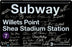 1986 New York Mets Team Signed NYC Metal Subway Sign - 7 Train Shea Stadium Station/Willets Point 27 SignaturesImperfect