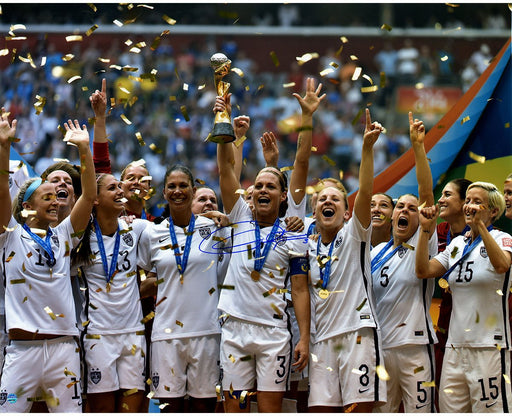 Christie Rampone Signed Team USA 2015 Women's World Cup Final Champions Trophy Celebration 16x20 Photo